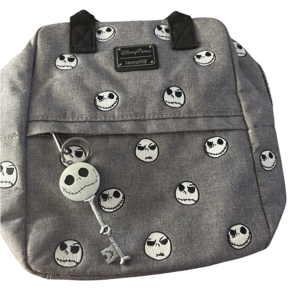Loungefly Disney parks Gray Backpack with Jack Skellington Faces